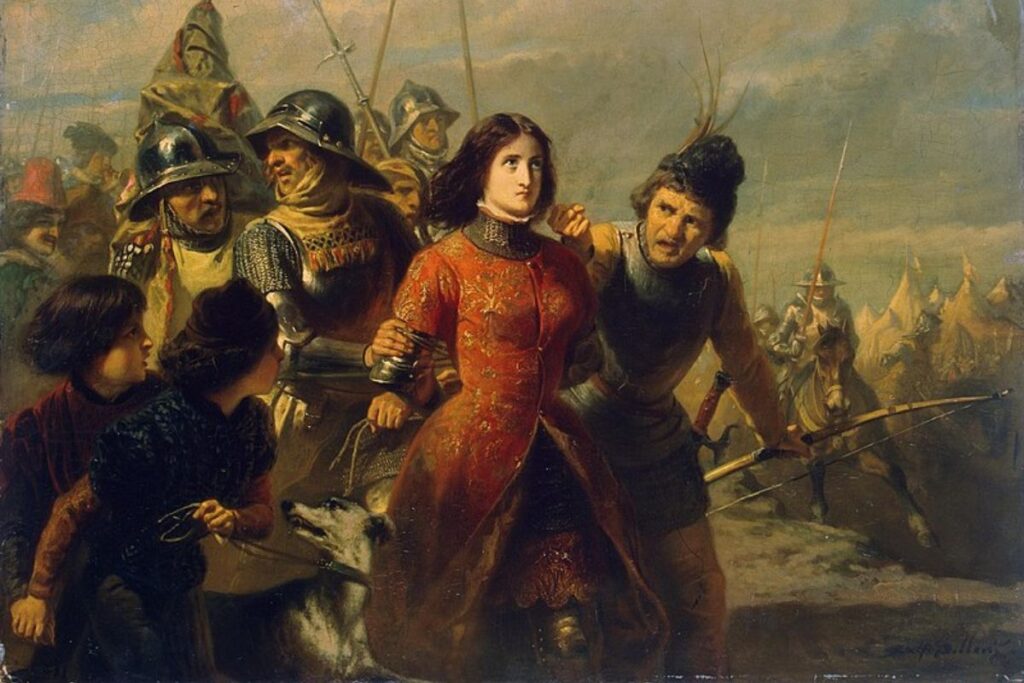 Painting of Adolphe Alexandre Dillens of the Capture of Joan of Arc